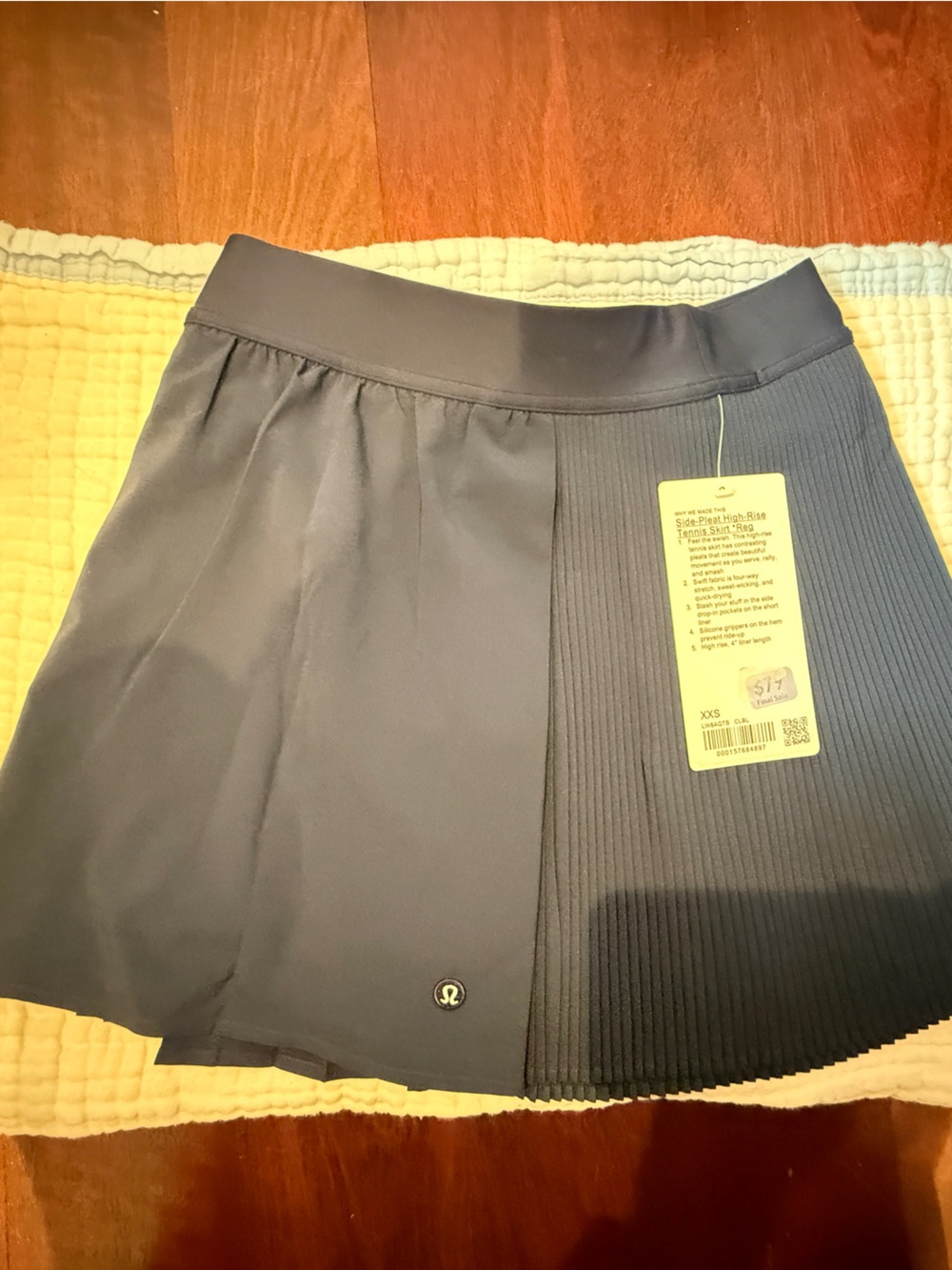 Lululemon Side-Pleat High-Rise Tennis Skirt club blue XXS NWT